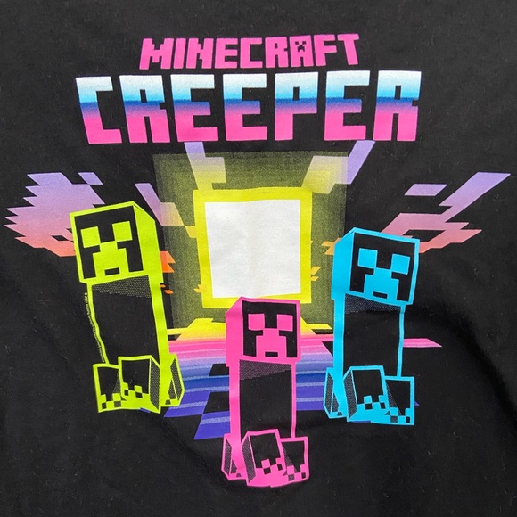 NWT Old Navy Minecraft Shirt - Black & Neon Minecraft short sleeve t-shirt - Picture 4 of 5